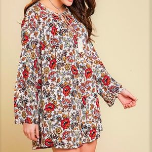 3X 24 A'BEAUTIFUL SOUL boho TUNIC MINI shift dress